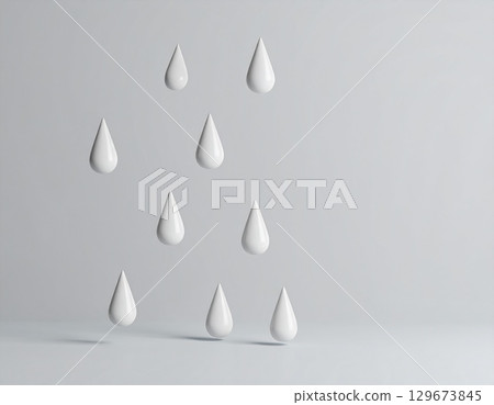 Rain drops falling on a plain background Rain drops falling on a plain background 129673845