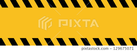 Warning safety yellow black diagonal stripes line caution hazard danger road sign symbol. Warning safety yellow black diagonal stripes line caution hazard danger road sign symbol. 129675071