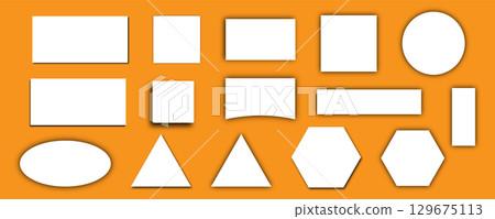 Variety of blank geometric shapes with shadow. 129675113