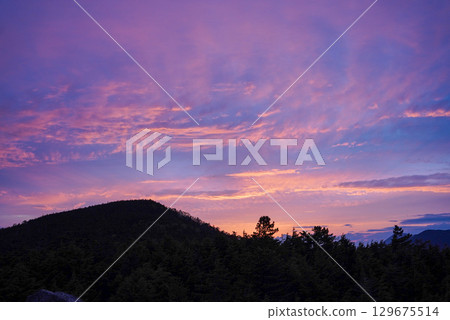 Sunset seen from the mountain Sunset seen from the mountain 129675514