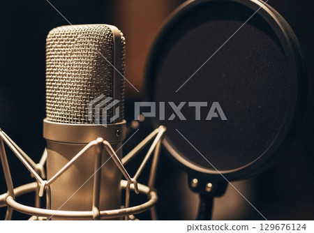 Professional Studio Condenser Microphone with Pop Filter 129676124