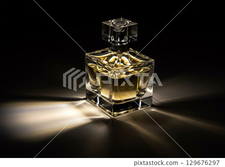 Luxury Perfume Bottle in Dramatic Lighting 129676297