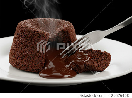 Warm Chocolate Lava Cake, Delicious Dessert Warm Chocolate Lava Cake, Delicious Dessert 129676408