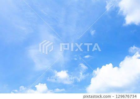 A simple landscape of autumn blue sky and clouds A simple landscape of autumn blue sky and clouds 129676734