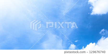 A simple landscape of autumn blue sky and clouds A simple landscape of autumn blue sky and clouds 129676740