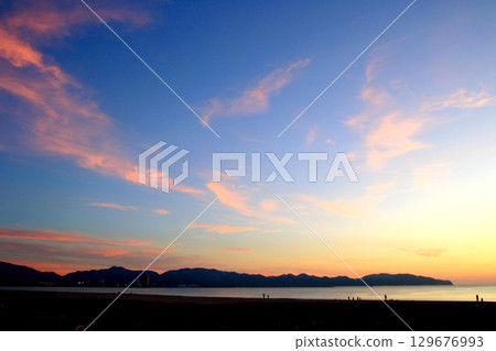 Spectacular view of Miho Bay in the early morning Spectacular view of Miho Bay in the early morning 129676993