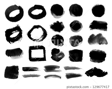 水墨畫紋理/黑色油漆 129677417