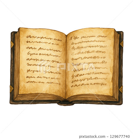 古老魔法書和咒語書的插圖 129677740