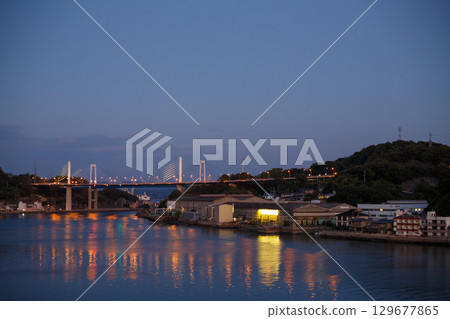尾道港夜景 尾道港夜景 129677865