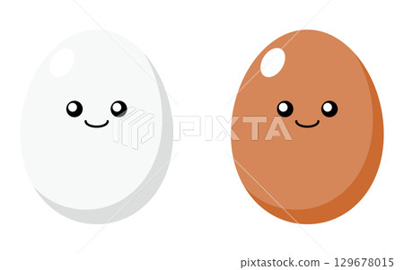 可愛的蛋插圖 129678015