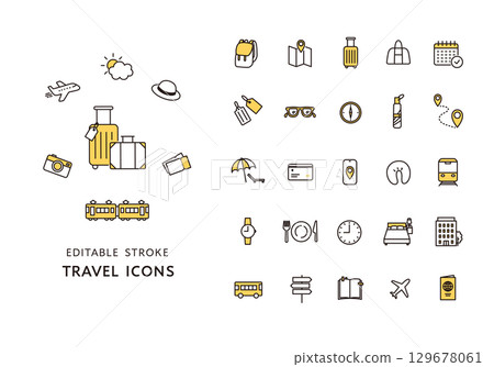 Travel icon set (color) 129678061