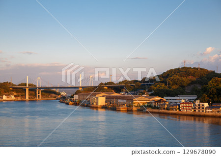 Onomichi Port at dusk Onomichi Port at dusk 129678090