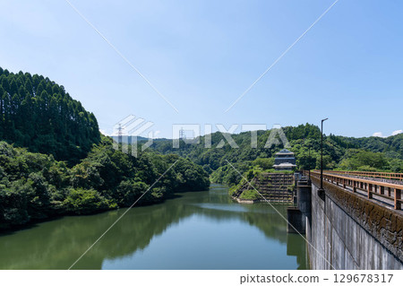 Ukita Dam in summer Ukita Dam in summer 129678317