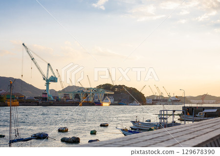 Onomichi Port at dusk Onomichi Port at dusk 129678390
