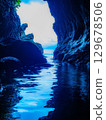 The Sea of Japan as seen from the Blue Cave 129678506