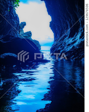 The Sea of Japan as seen from the Blue Cave The Sea of Japan as seen from the Blue Cave 129678506