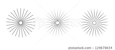 Abstract illusion geometric radial circle lines. Spokes with radiating stripes. 129678634