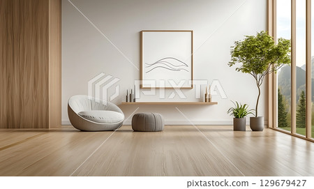 Modern Minimalist Interior Design with Natural Light and Elegant Furnishings 129679427