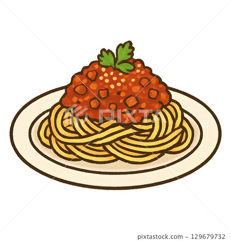 精美呈現的博洛尼亞肉醬剪紙插圖 精美呈現的博洛尼亞肉醬剪紙插圖 129679732