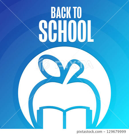 Back to School. Template for background, banner, card, poster with text. Vector EPS10 illustration. 129679999