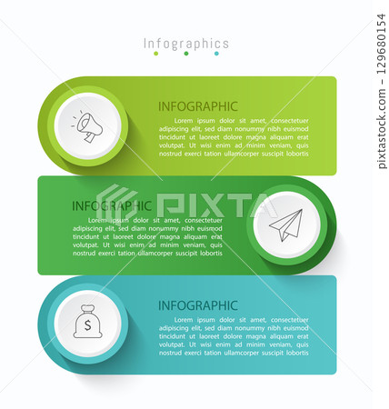 Infographic 3 options design elements for your business data. Vector Illustration. Infographic 3 options design elements for your business data. Vector Illustration. 129680154