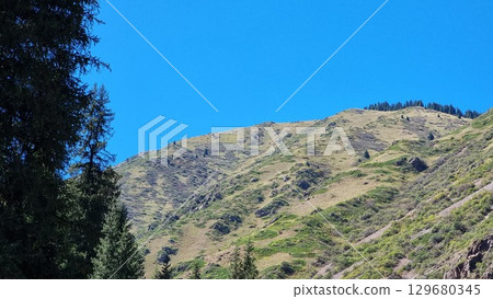 Beautiful Landscape With Mountains And Blue Sky Beautiful Landscape With Mountains And Blue Sky 129680345