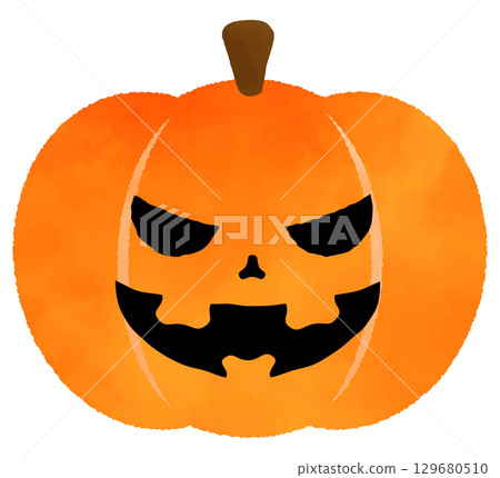 萬聖節南瓜畫水彩 129680510