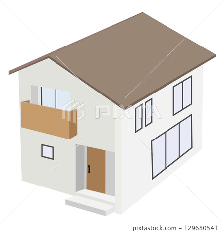 簡單的住宅立體插圖素材 129680541