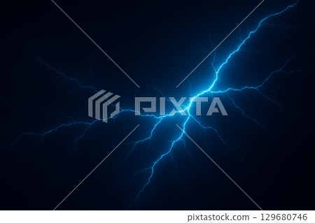 Dark navy background with blue lightning bolts Dark navy background with blue lightning bolts 129680746