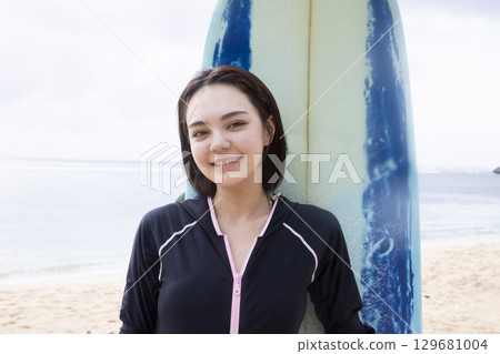 Surfboard and ladies Surfboard and ladies 129681004