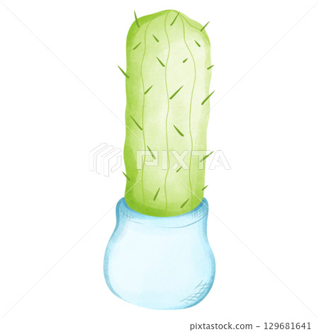 Mexican cactus and yellow flower  129681641