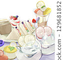 A table full of delicious looking desserts 129681852