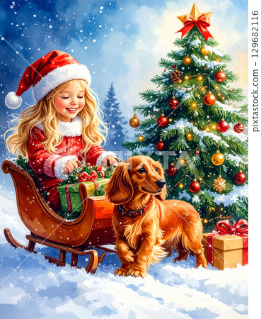 臘腸狗和孩子 臘腸狗和孩子 129682116