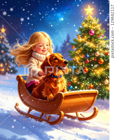 臘腸狗和孩子 129682117