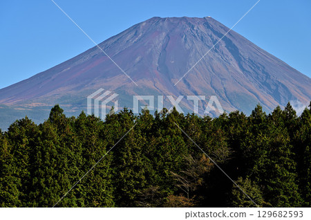 從靜岡縣朝霧高原眺望的富士山 從靜岡縣朝霧高原眺望的富士山 129682593
