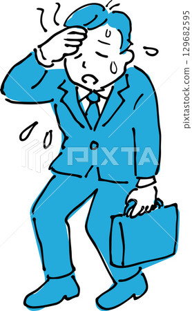 An office worker falls ill with heatstroke 129682595