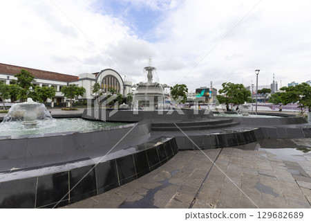 Jakarta, Indonesia - Mar 29,2024 : Jakarta Kota station also known as Station Beos in Jakarta, Indonesia on Mar 29,2024. 129682689