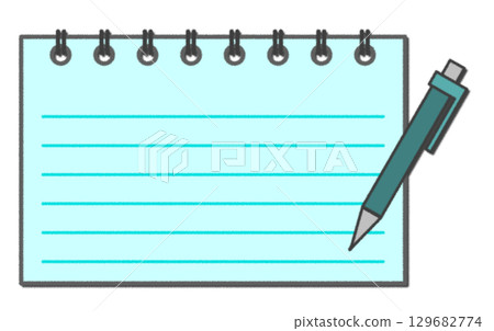用於做筆記和學習的備忘錄紙和書寫工具的插圖 129682774