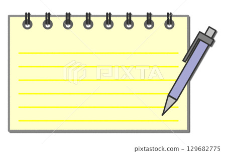 用於做筆記和學習的備忘錄紙和書寫工具的插圖 用於做筆記和學習的備忘錄紙和書寫工具的插圖 129682775