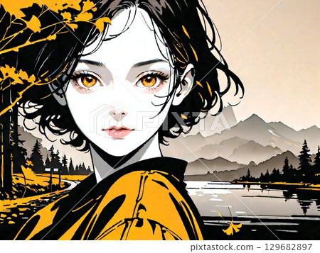 銀杏和女人 129682897
