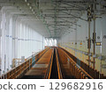 Railway crossing the Seto Ohashi Bridge 129682916