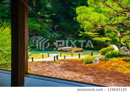 [Kyoto Scenery] Shoren-in Temple: A charming garden with Ryushin Pond 129683185