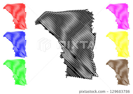 City of Merri-bek (Commonwealth of Australia, Victoria state, Vic) map vector illustration, scribble sketch Merri bek or Moreland map 129683786