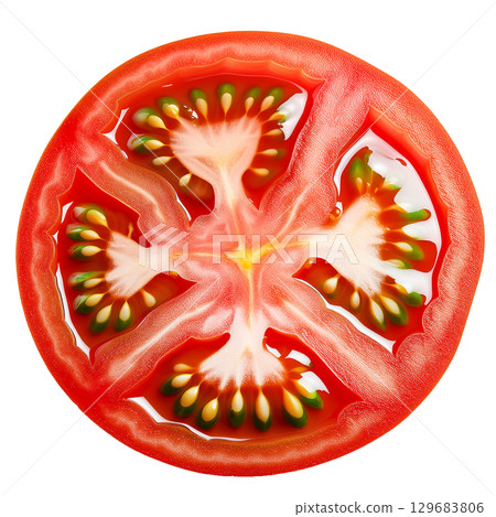 Juicy sliced tomatoes 129683806