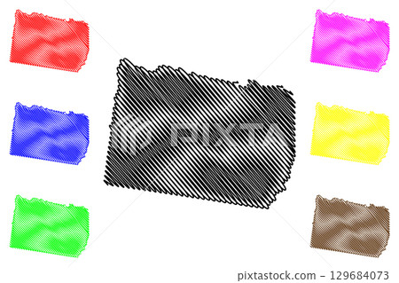 City of Whitehorse (Commonwealth of Australia, Victoria state, Vic) map vector illustration, scribble sketch Whitehorse map 129684073