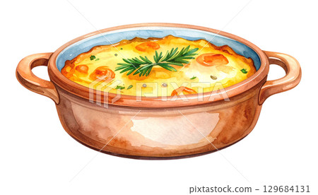 烤水彩插圖 129684131