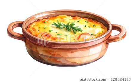 烤水彩插圖 129684133