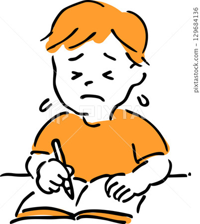 一個為學習而掙扎的孩子/一個為學習而苦苦掙扎的男孩 129684136