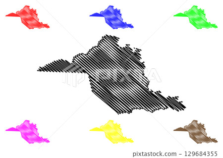 Sitio do Quinto municipality (Bahia state, Municipalities of Brazil, Federative Republic of Brazil) map vector illustration, scribble sketch Sitio do Quinto map 129684355