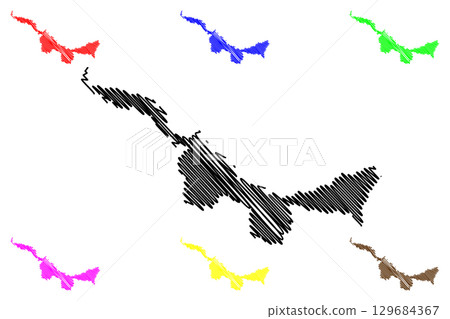 Vereda municipality (Bahia state, Municipalities of Brazil, Federative Republic of Brazil) map vector illustration, scribble sketch Vereda map 129684367